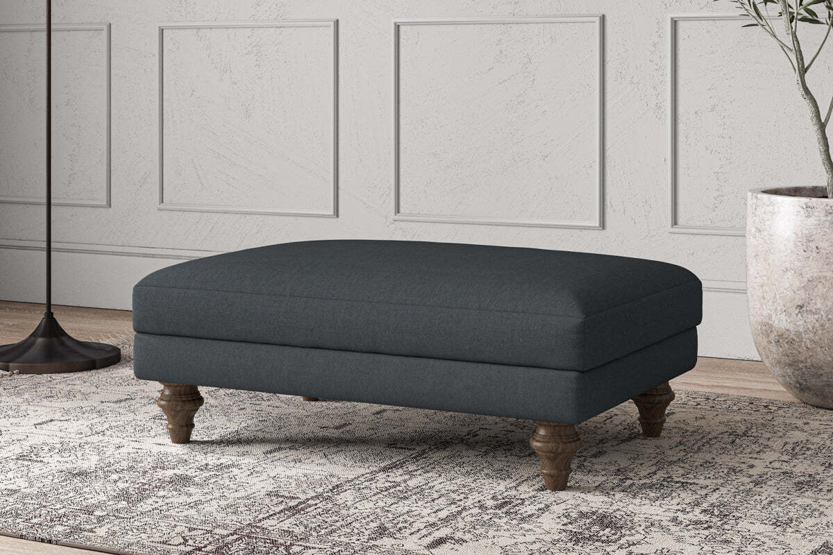 Deni Medium Footstool - Recycled Cotton Thunder - Image 2