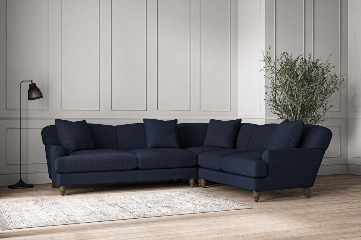Deni Super Grand Right Hand Corner Sofa - Brera Linen Indigo - Image 2
