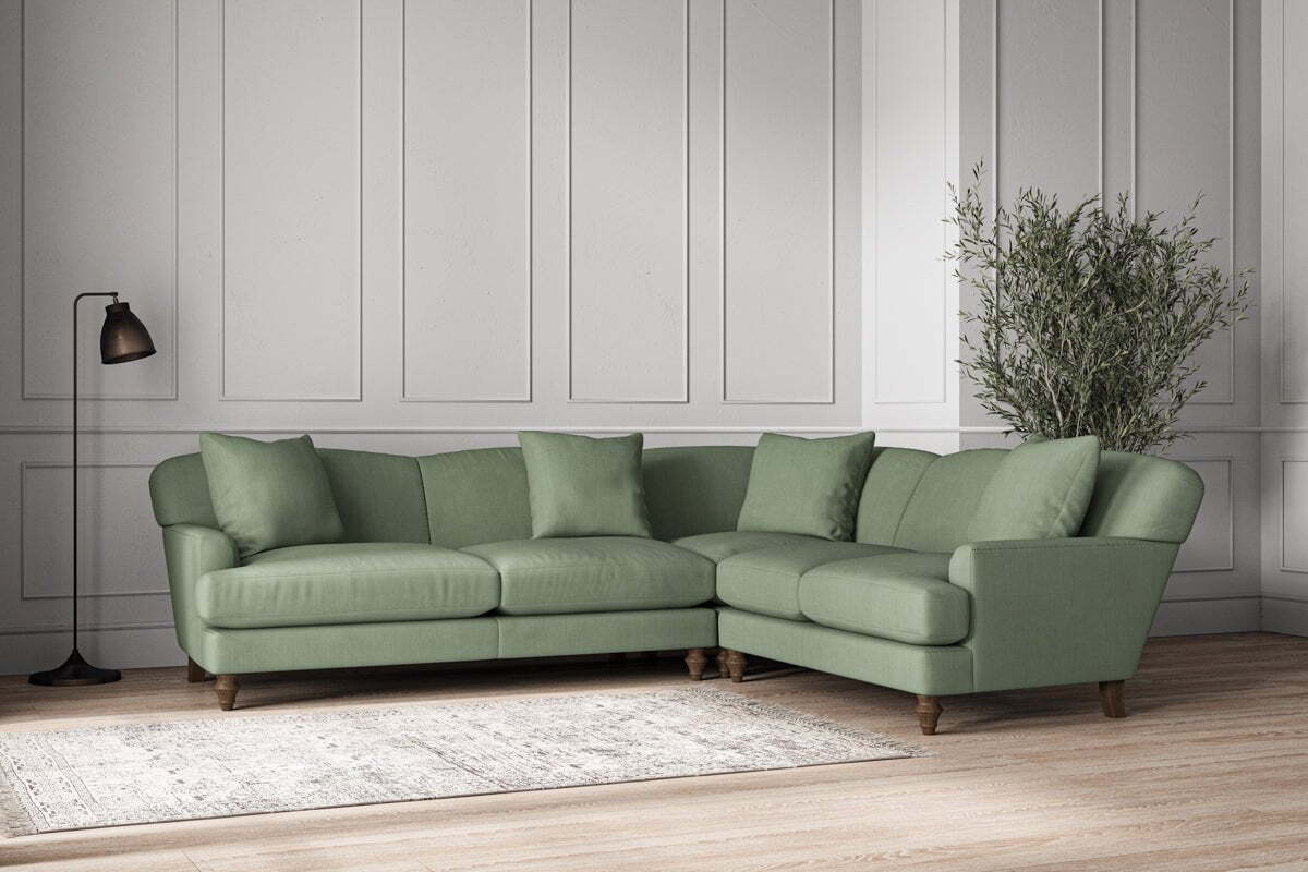 Deni Super Grand Right Hand Corner Sofa - Brera Linen Jade - Image 2