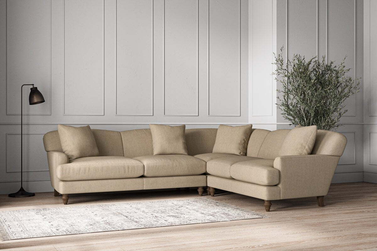 Deni Super Grand Right Hand Corner Sofa - Brera Linen Pebble - Image 2