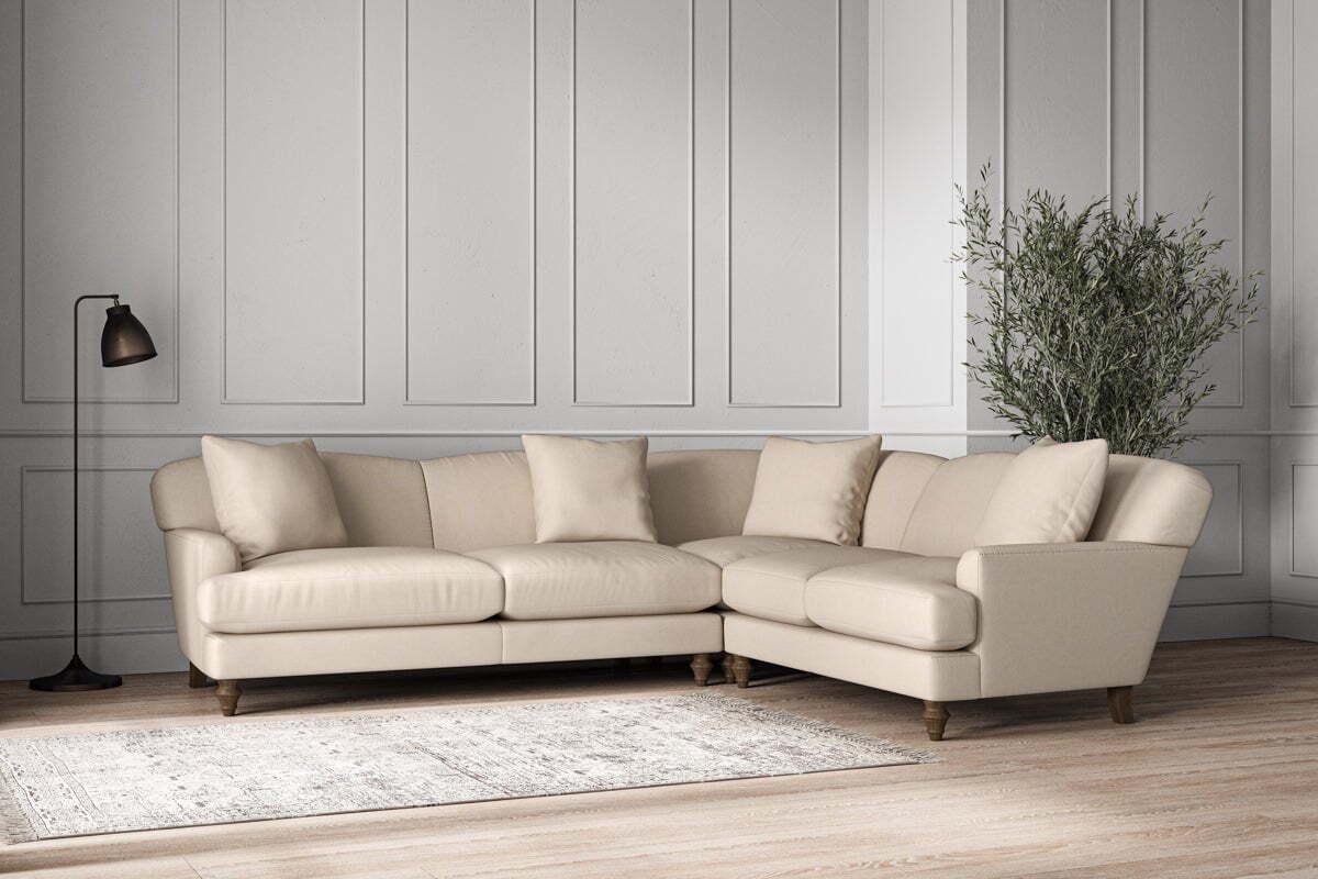 Deni Super Grand Right Hand Corner Sofa - Recycled Cotton Natural - Image 2