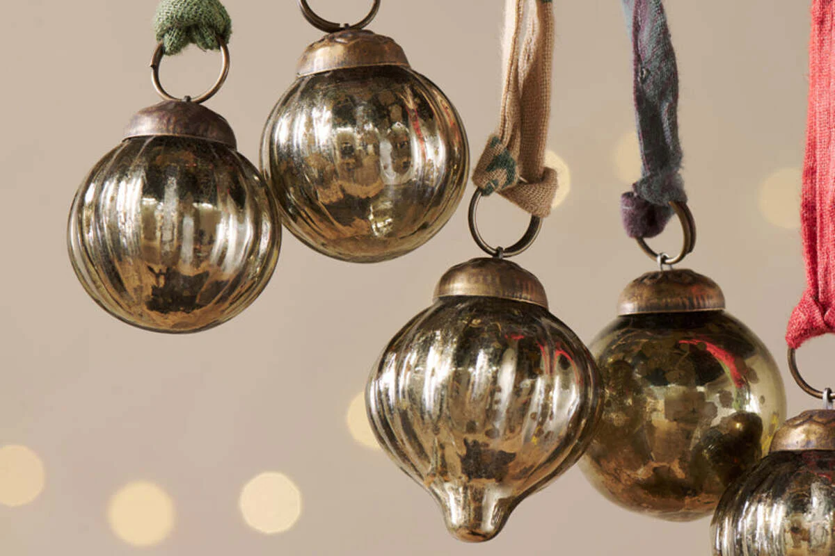 Dew Drop Baubles - Antique Gold - (Set of 12) - Image 3