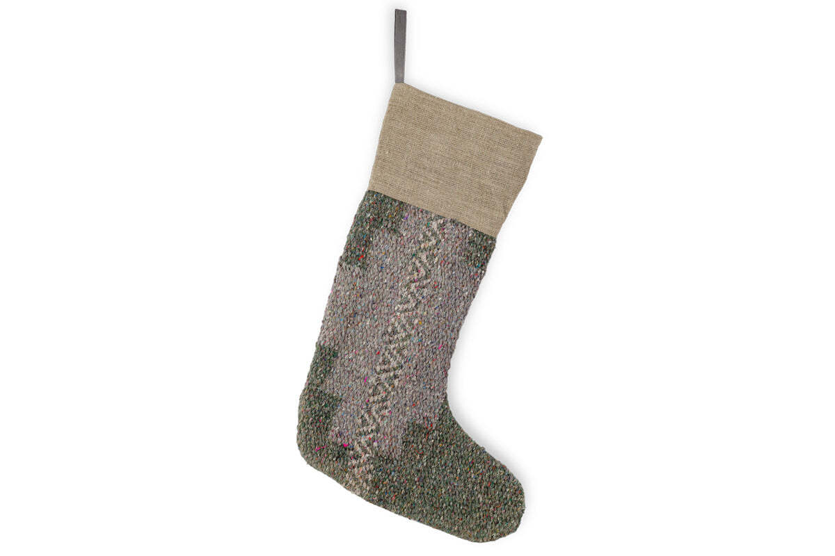 Dhanda Recycled Wool Stocking - Moss & Natural - Image 5