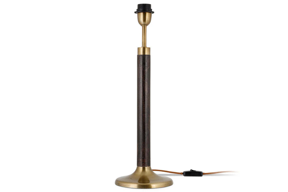 Digha Wood & Metal Table Lamp - Dark Stain & Antique Brass - Image 4