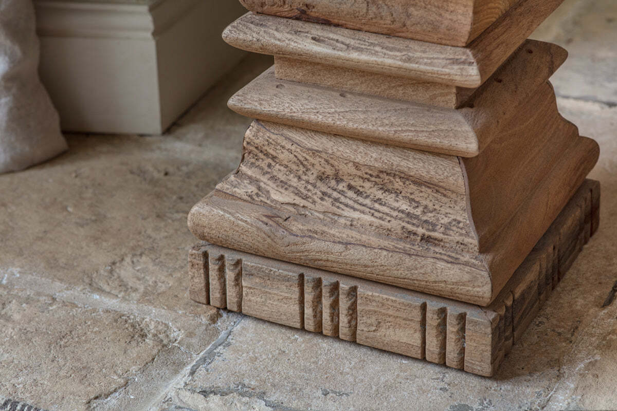 Disha Carved Mango Wood Side Table - Natural - Image 7