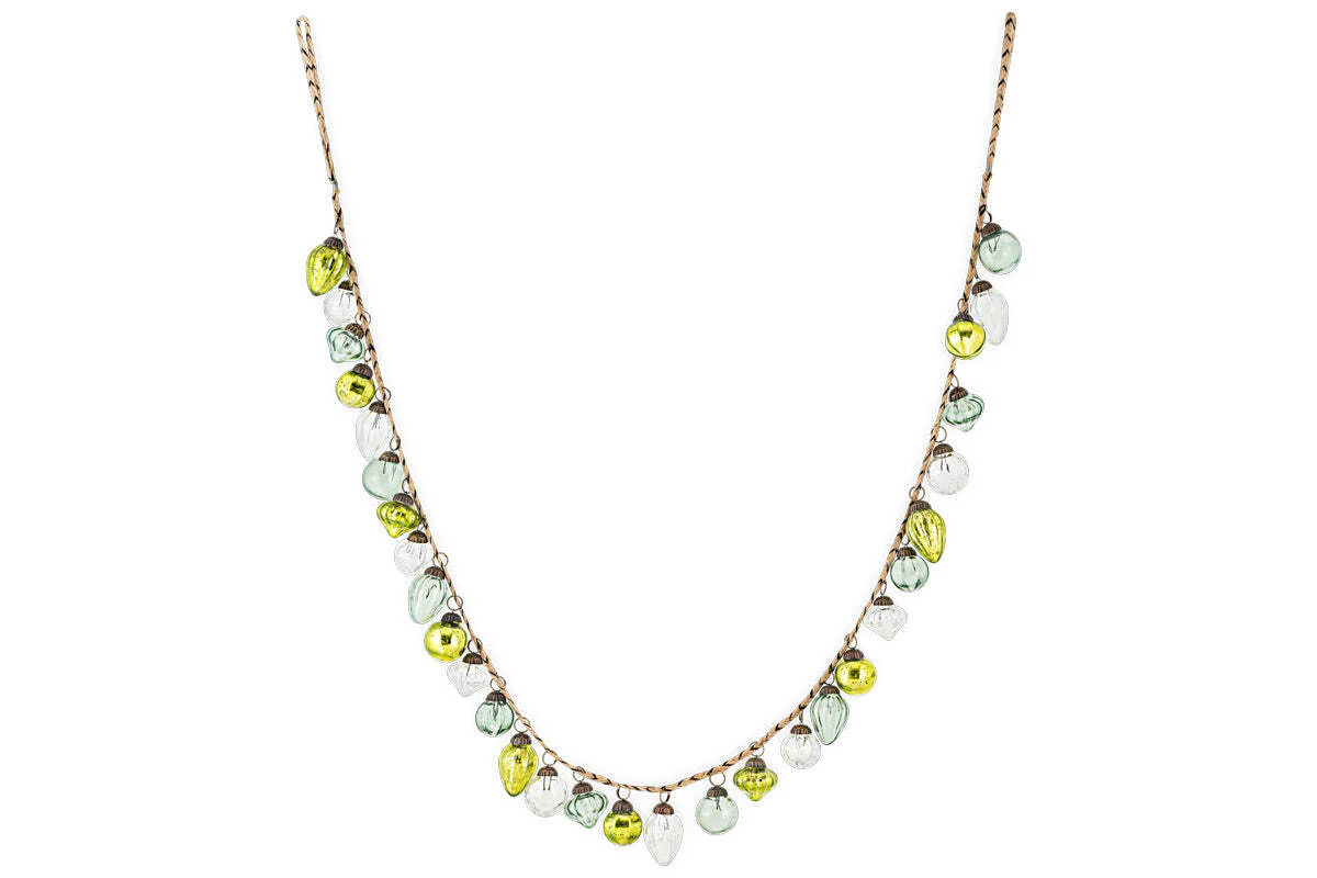 Ekiti Bauble Garland - Mixed Green & Clear - Image 4