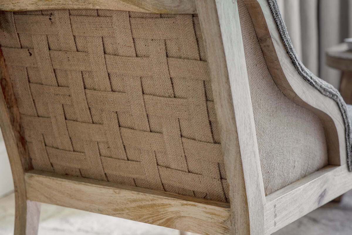 Elbu Deconstructed Jacquard Weave Armchair - Charcoal - Image 5