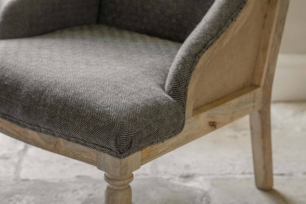 Elbu Deconstructed Jacquard Weave Armchair - Charcoal - Image 6