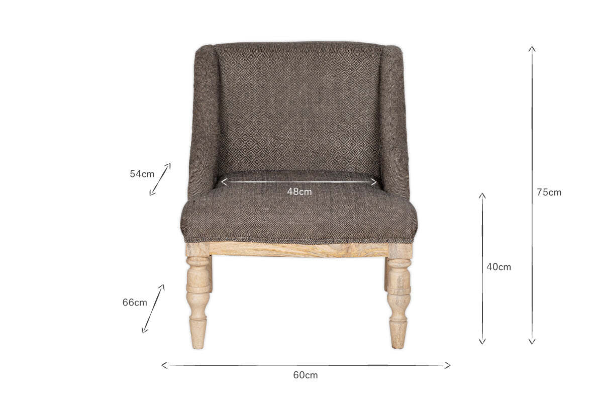 Elbu Deconstructed Jacquard Weave Armchair - Charcoal - Image 7