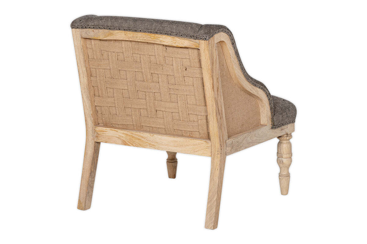 Elbu Deconstructed Jacquard Weave Armchair - Charcoal - Image 9