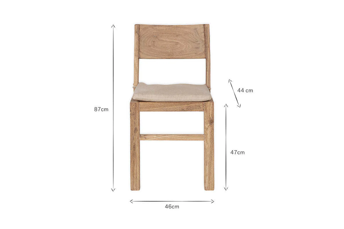 Fioni Reclaimed Wood Dining Chair - Natural - Image 8