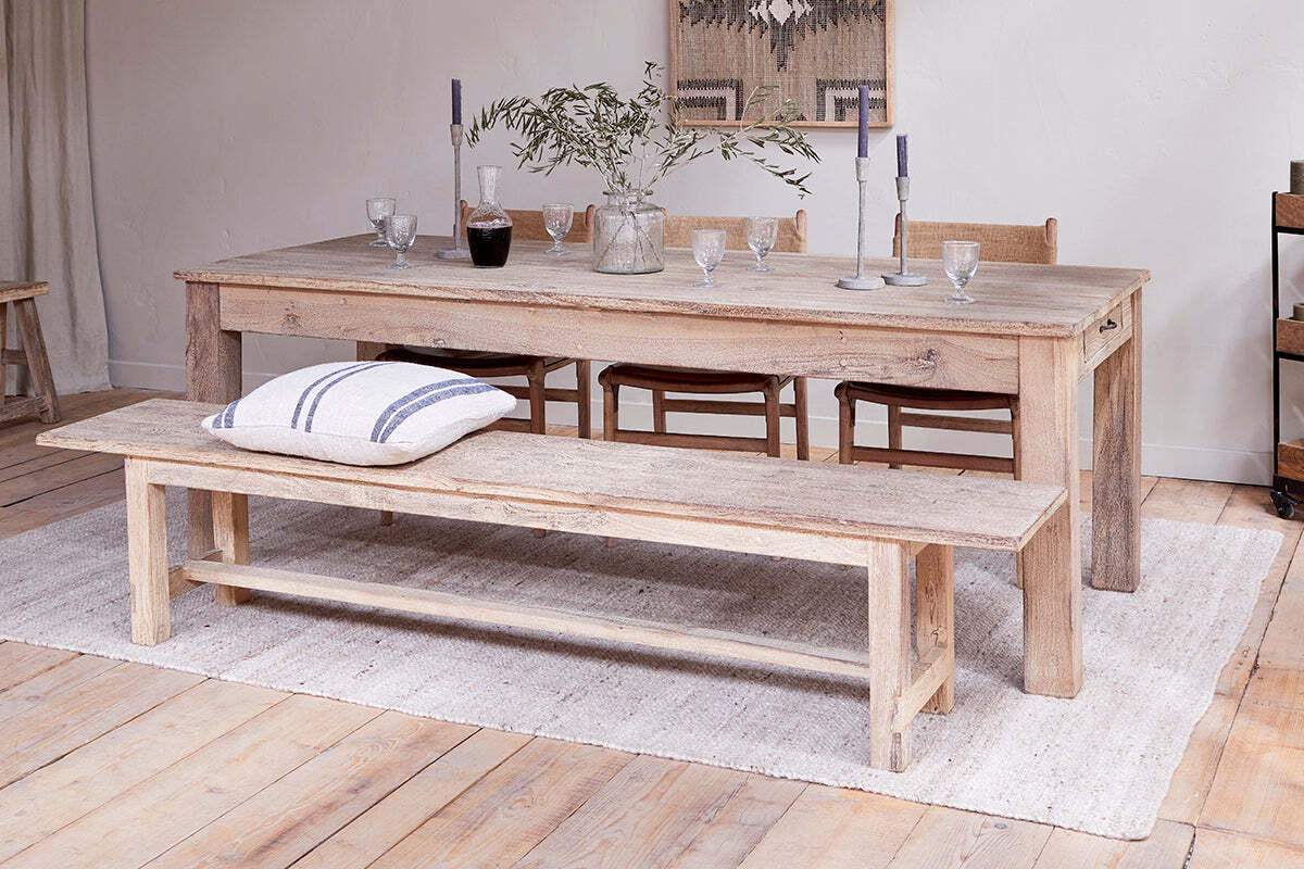 Fioni Reclaimed Wood Dining Table - Natural - Image 2