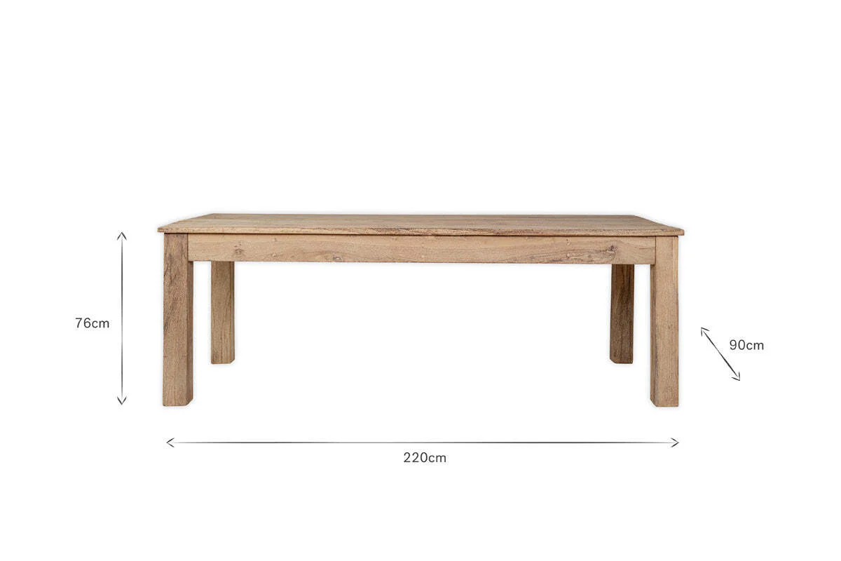 Fioni Reclaimed Wood Dining Table - Natural - Image 9