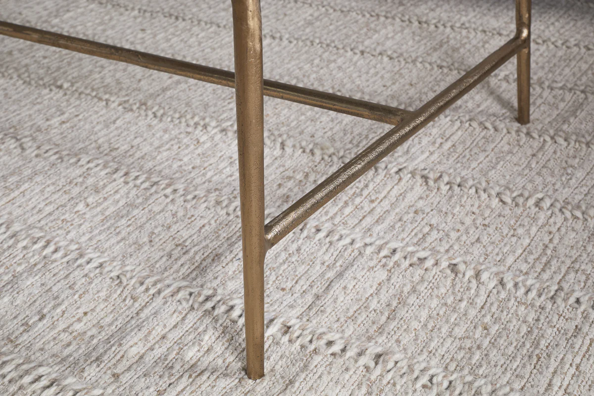 Gilasi Cast Metal & Glass Coffee Table - Antique Brass - Image 5