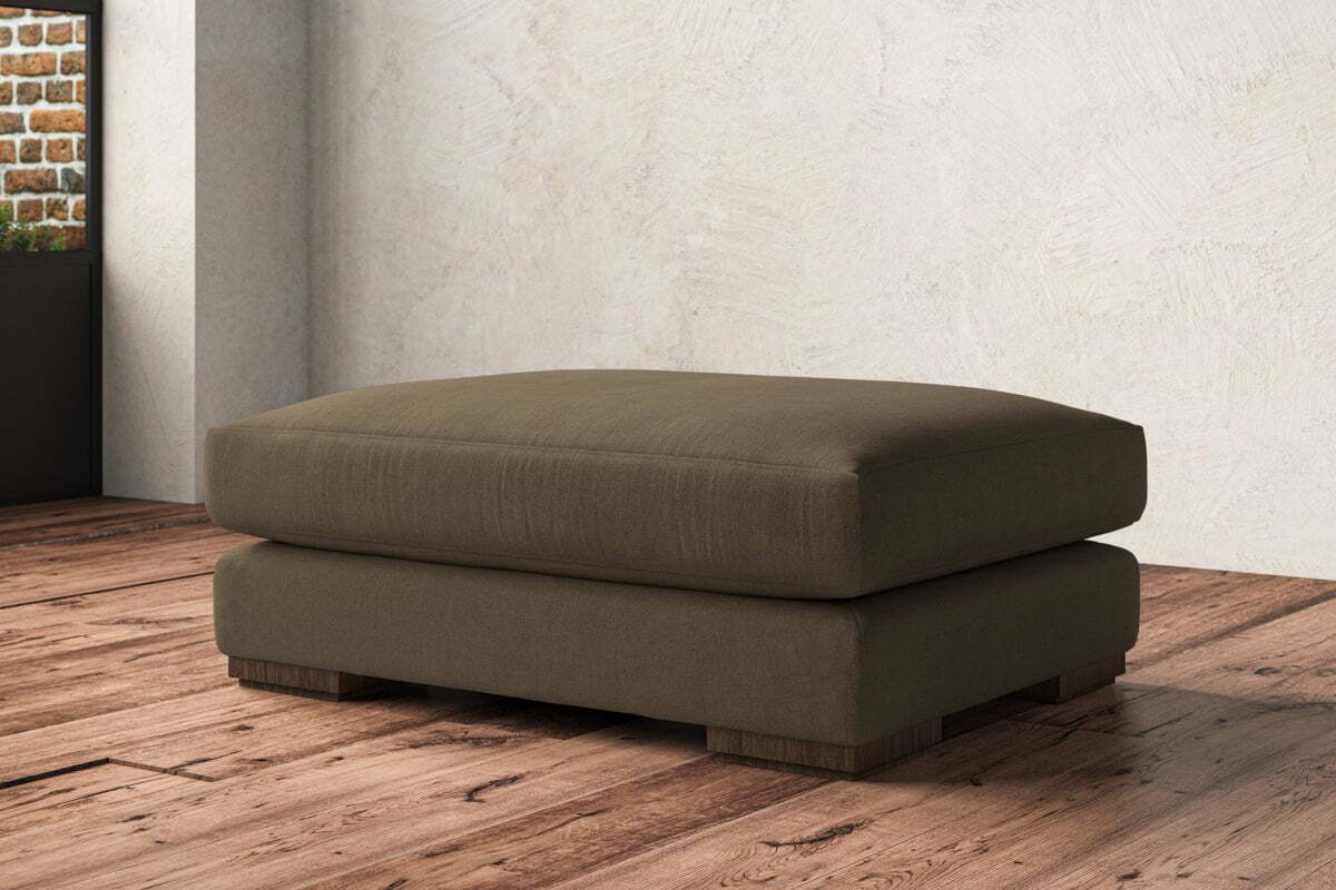 Guddu Grand Footstool - Brera Linen Chestnut - Image 2