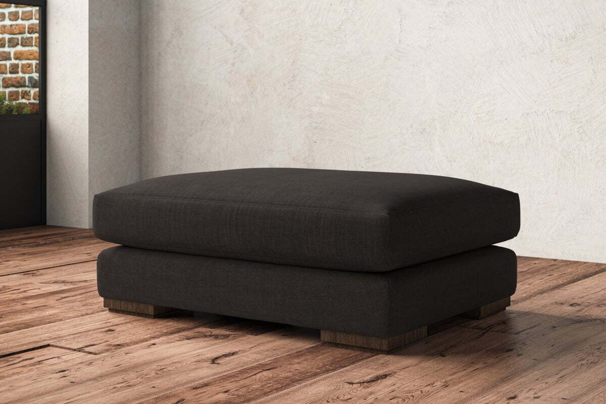 Guddu Grand Footstool - Brera Linen Espresso - Image 2