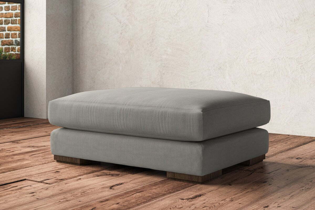 Guddu Grand Footstool - Brera Linen Smoke - Image 2