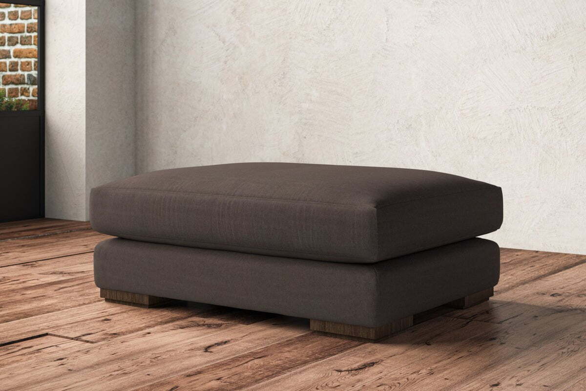 Guddu Grand Footstool - Recycled Cotton Mocha - Image 2
