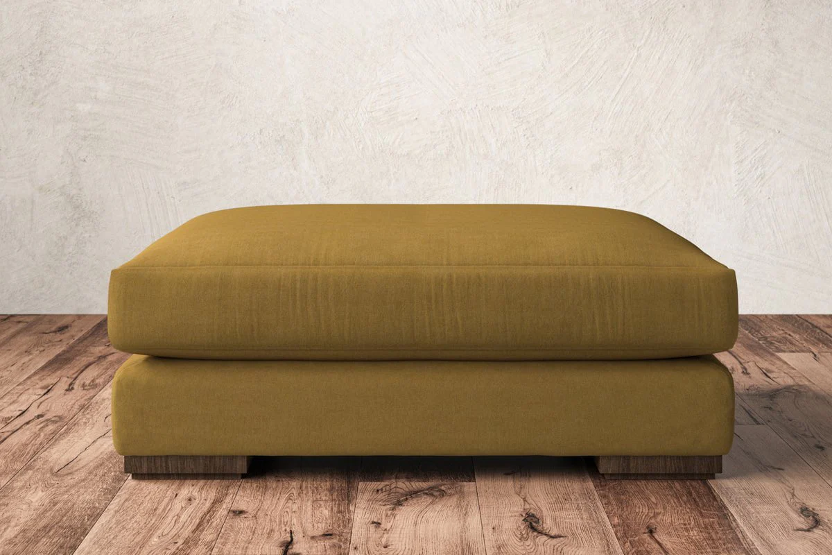 Guddu Grand Footstool - Recycled Cotton Ochre