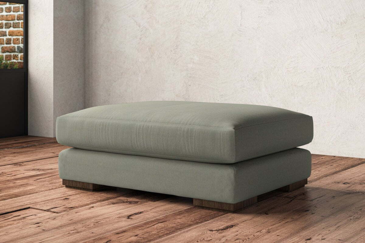 Guddu Grand Footstool - Recycled Cotton Seaspray - Image 2