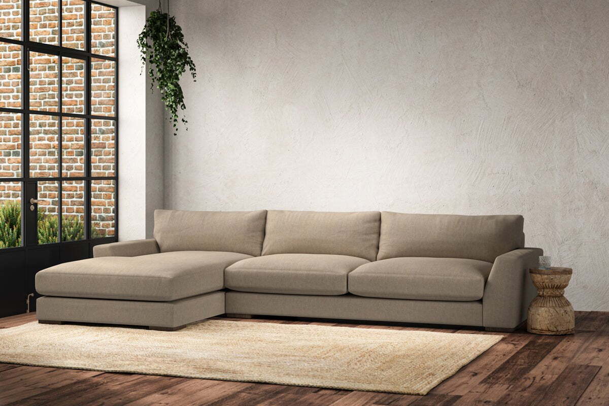 Guddu Grand Left Hand Chaise Sofa - Brera Linen Pebble - Image 2