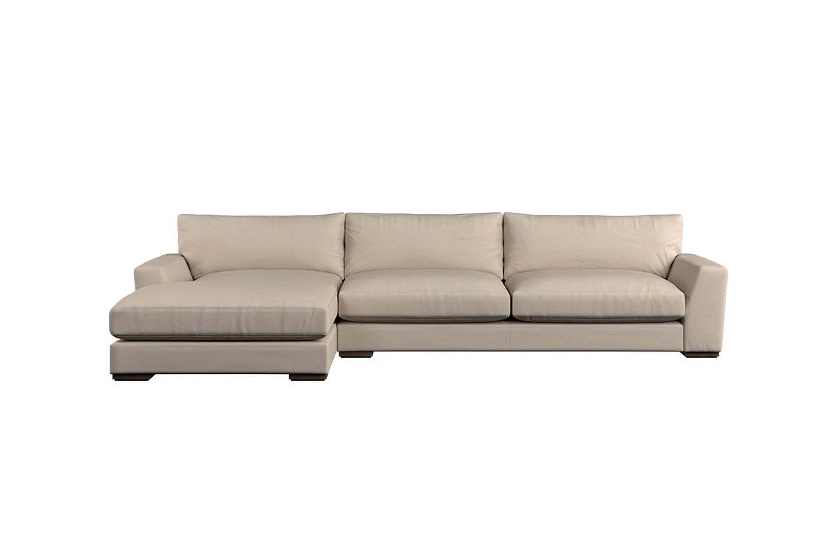 Guddu Grand Left Hand Chaise Sofa - Recycled Cotton Airforce - Image 3