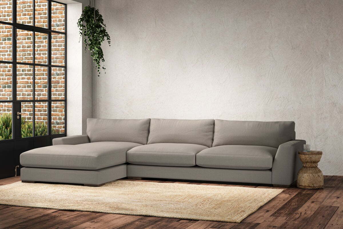 Guddu Grand Left Hand Chaise Sofa - Recycled Cotton Flax - Image 2