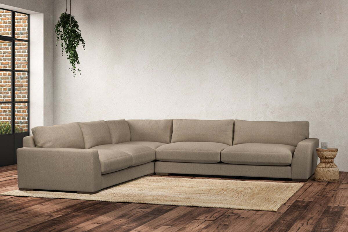 Guddu Grand Left Hand Corner Sofa - Brera Linen Pebble - Image 2
