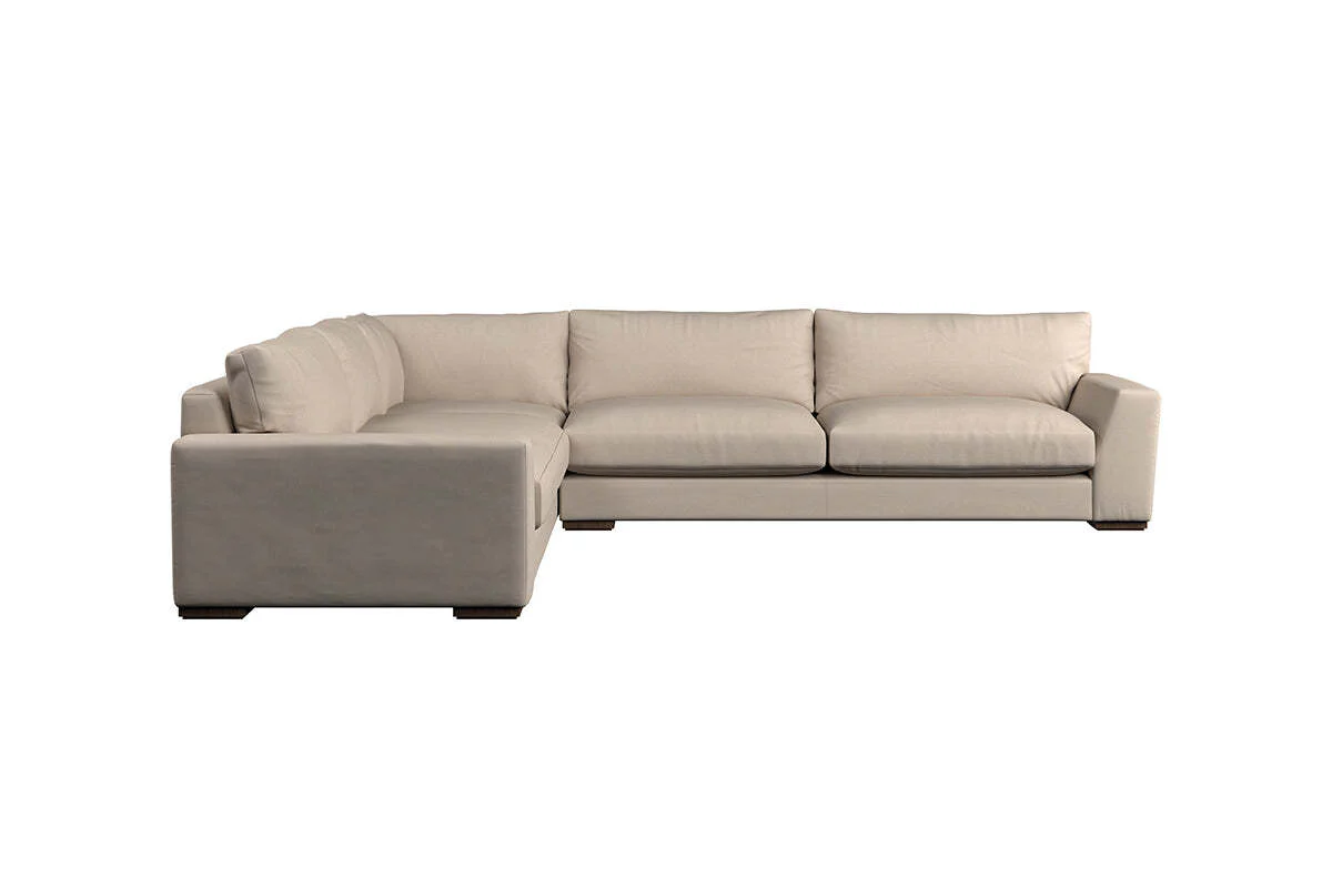Guddu Grand Left Hand Corner Sofa - Recycled Cotton Stone - Image 3