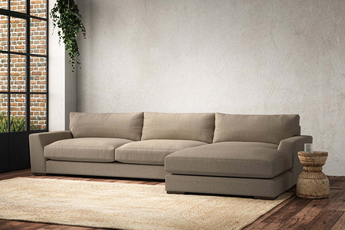 Guddu Grand Right Hand Chaise Sofa - Brera Linen Pebble - Image 2