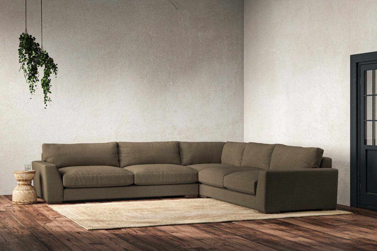 Guddu Grand Right Hand Corner Sofa - Brera Linen Chestnut - Image 2