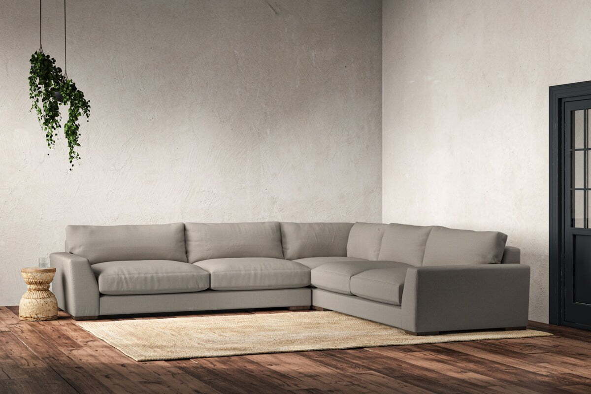 Guddu Grand Right Hand Corner Sofa - Recycled Cotton Flax - Image 2