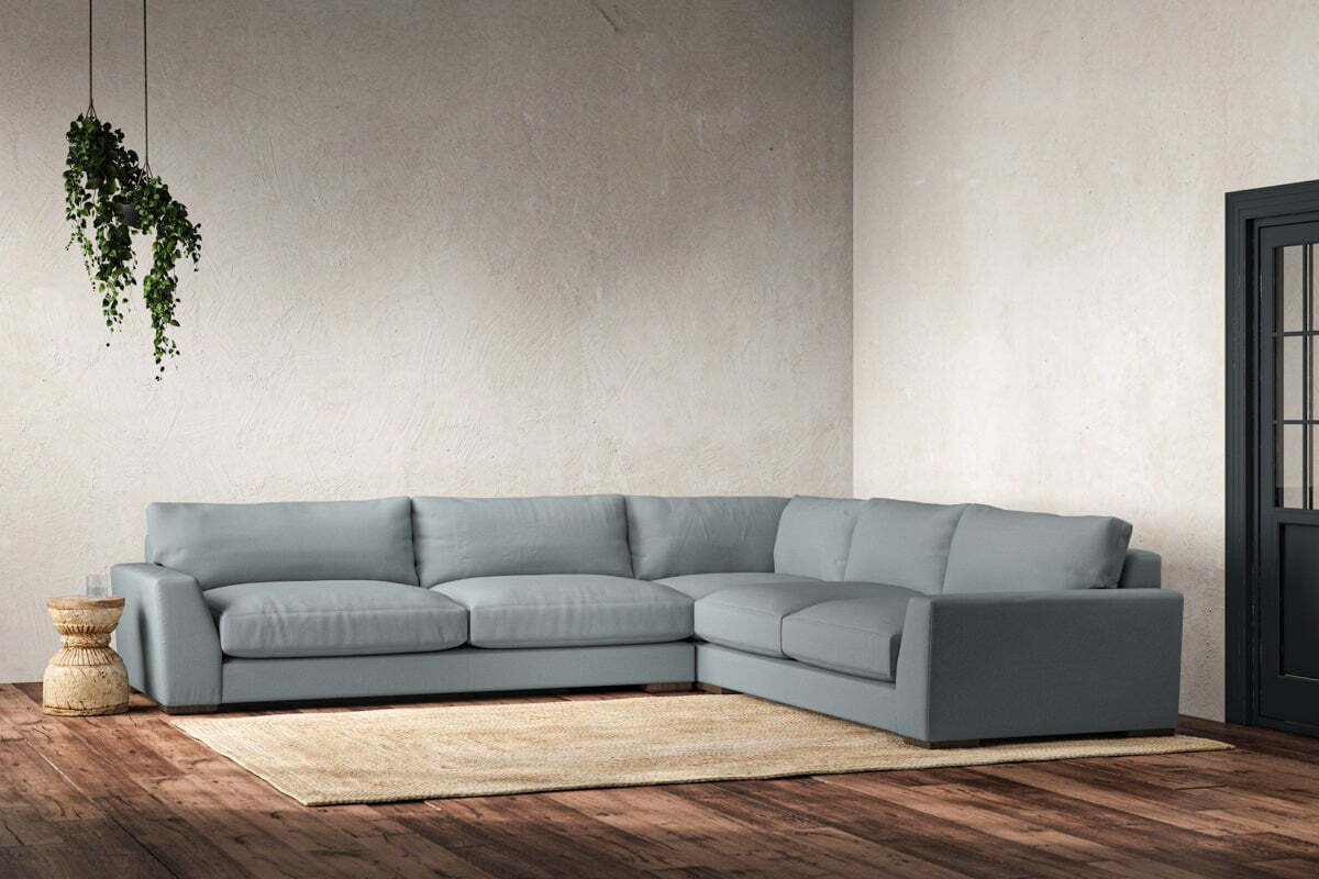 Guddu Grand Right Hand Corner Sofa - Recycled Cotton Horizon - Image 2