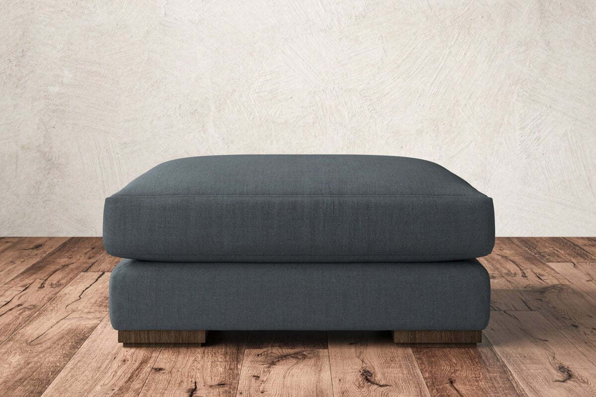 Guddu Large Footstool - Brera Linen Dusk