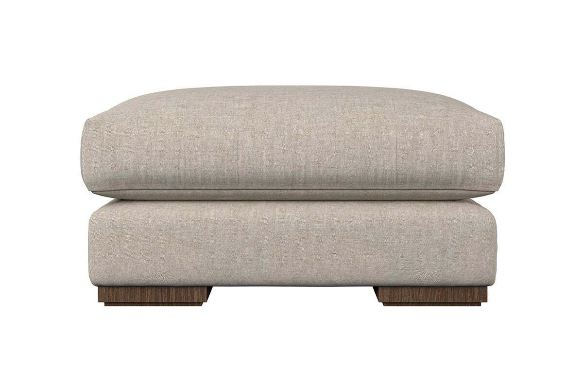 Guddu Large Footstool - Brera Linen Indigo - Image 3