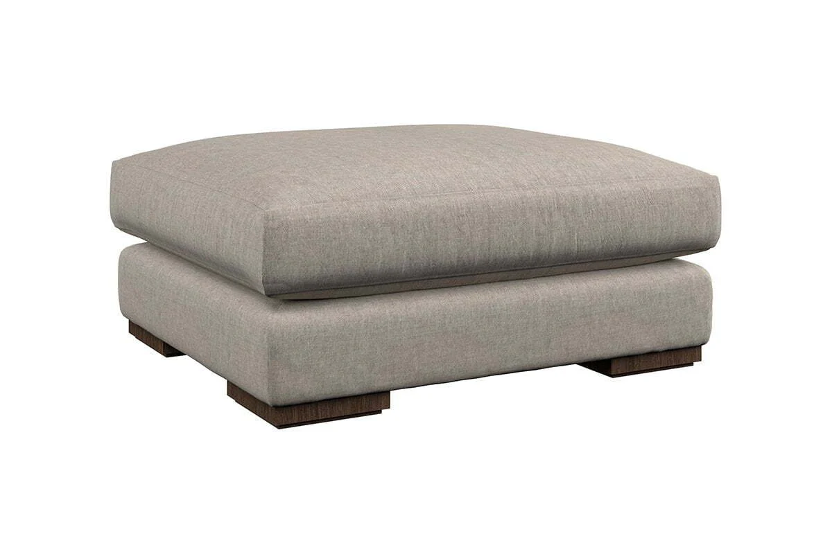 Guddu Large Footstool - Brera Linen Indigo - Image 4