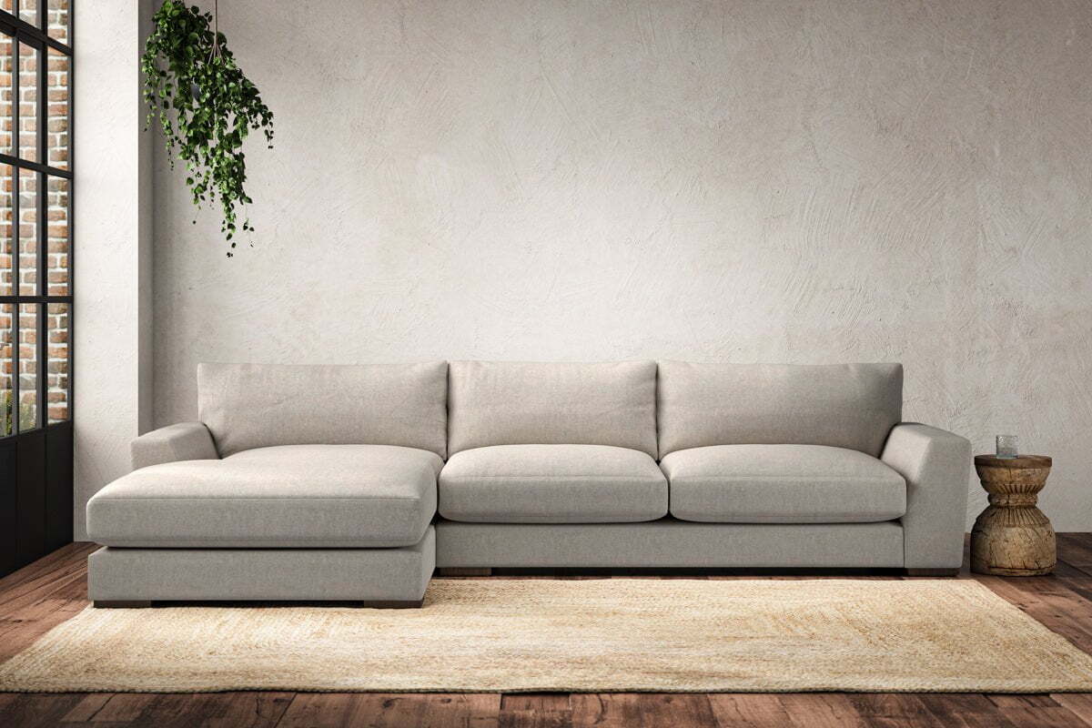Guddu Large Left Hand Chaise Sofa - Brera Linen Natural - Image 2