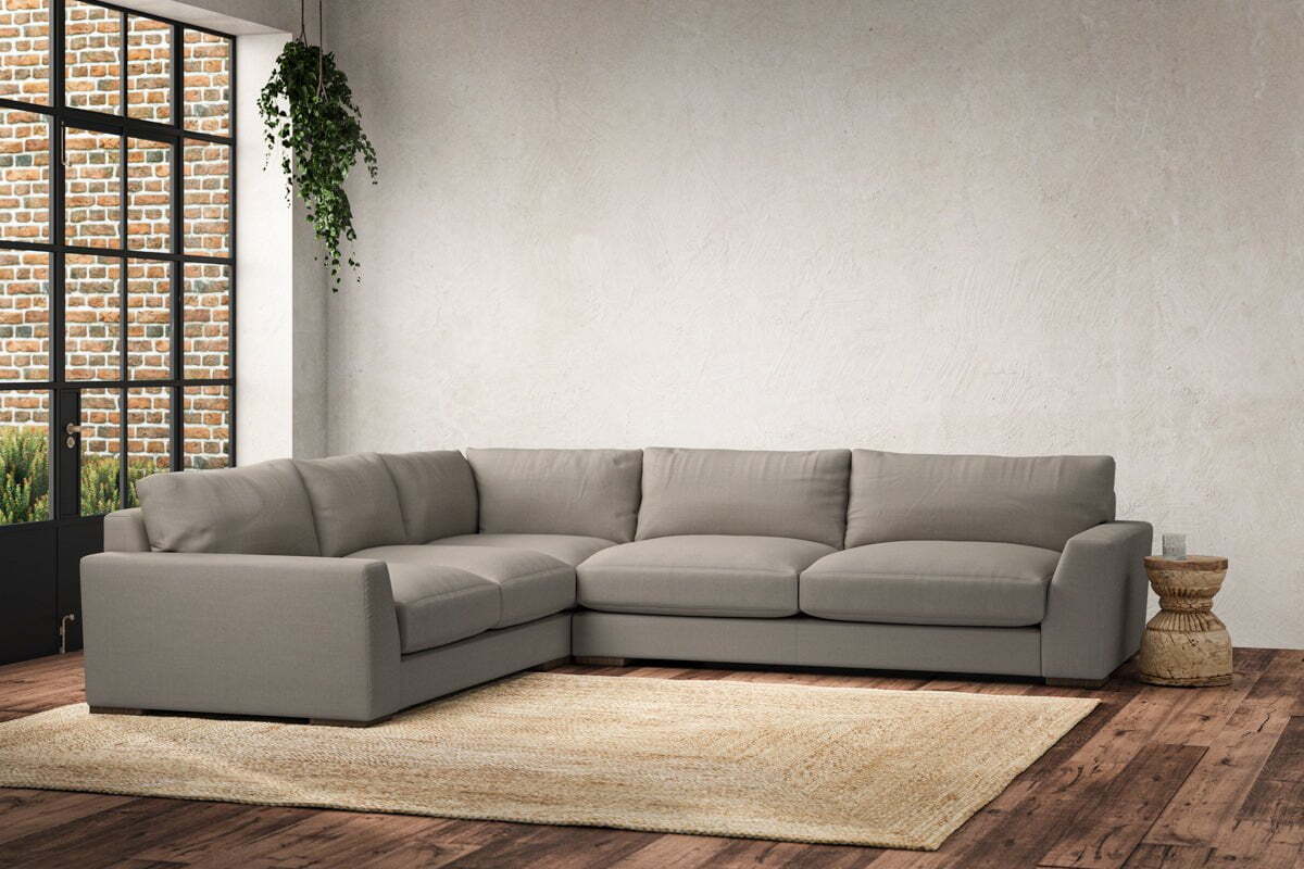 Guddu Large Left Hand Corner Sofa - Recycled Cotton Flax - Image 2