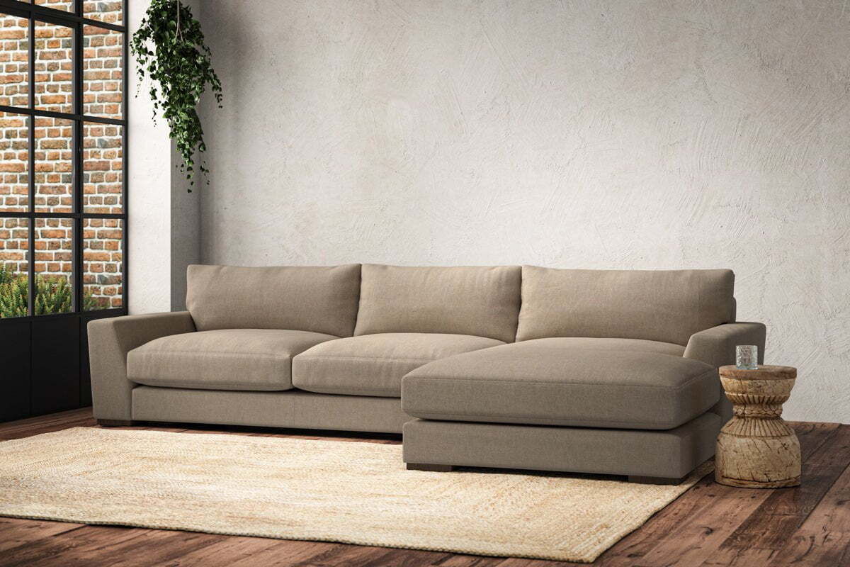 Guddu Large Right Hand Chaise Sofa - Brera Linen Pebble - Image 2