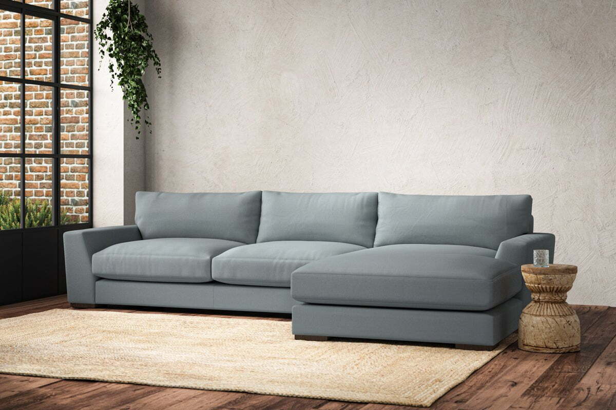 Guddu Large Right Hand Chaise Sofa - Recycled Cotton Horizon - Image 2