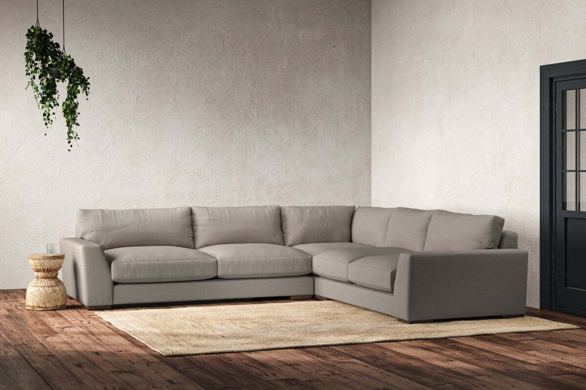 Guddu Large Right Hand Corner Sofa - Recycled Cotton Flax - Image 2