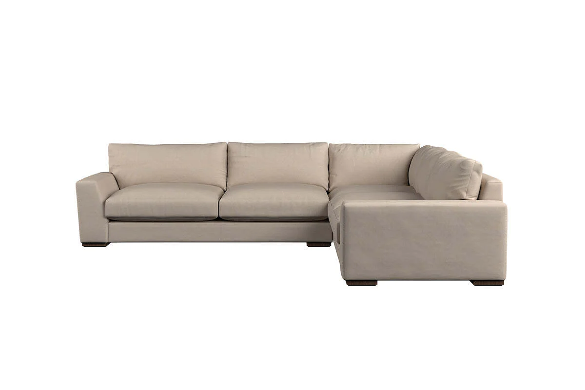 Guddu Large Right Hand Corner Sofa - Recycled Cotton Ochre - Image 3