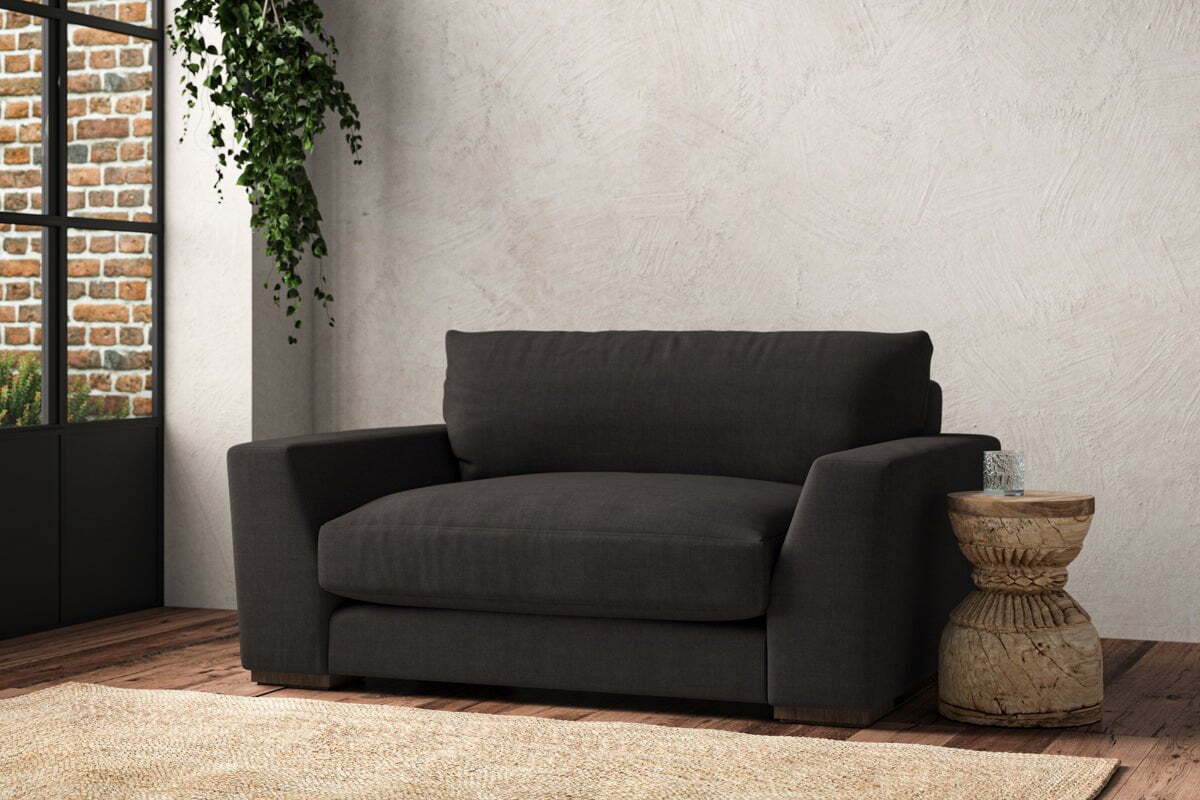 Guddu Love Seat - Brera Linen Espresso - Image 2