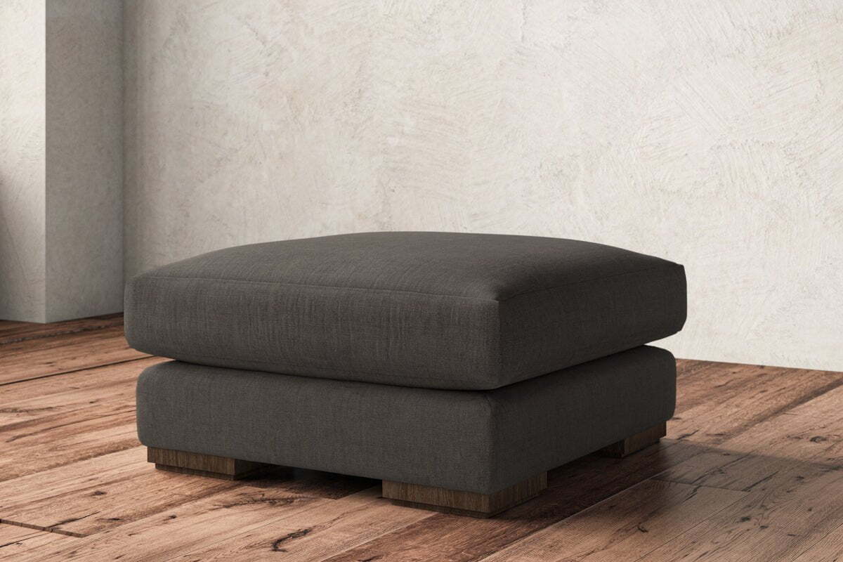 Guddu Medium Footstool - Brera Linen Granite - Image 2