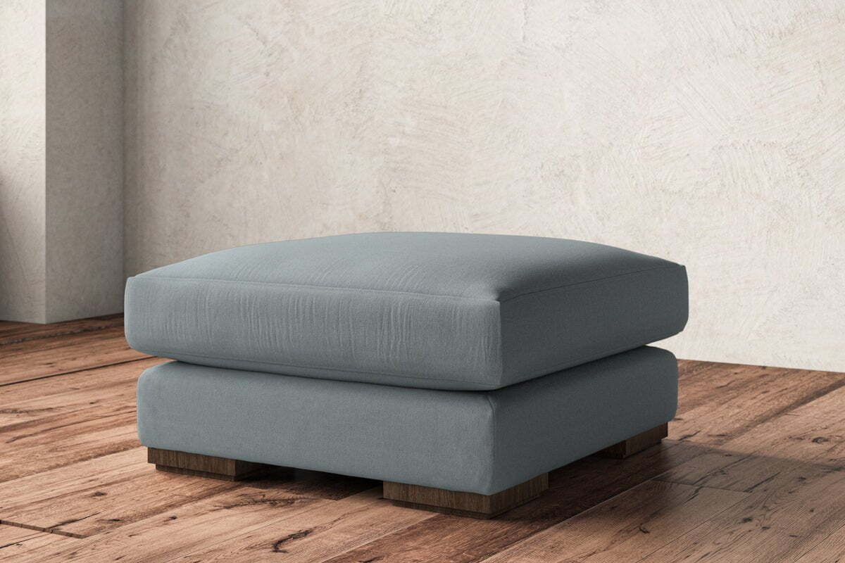 Guddu Medium Footstool - Recycled Cotton Horizon - Image 2