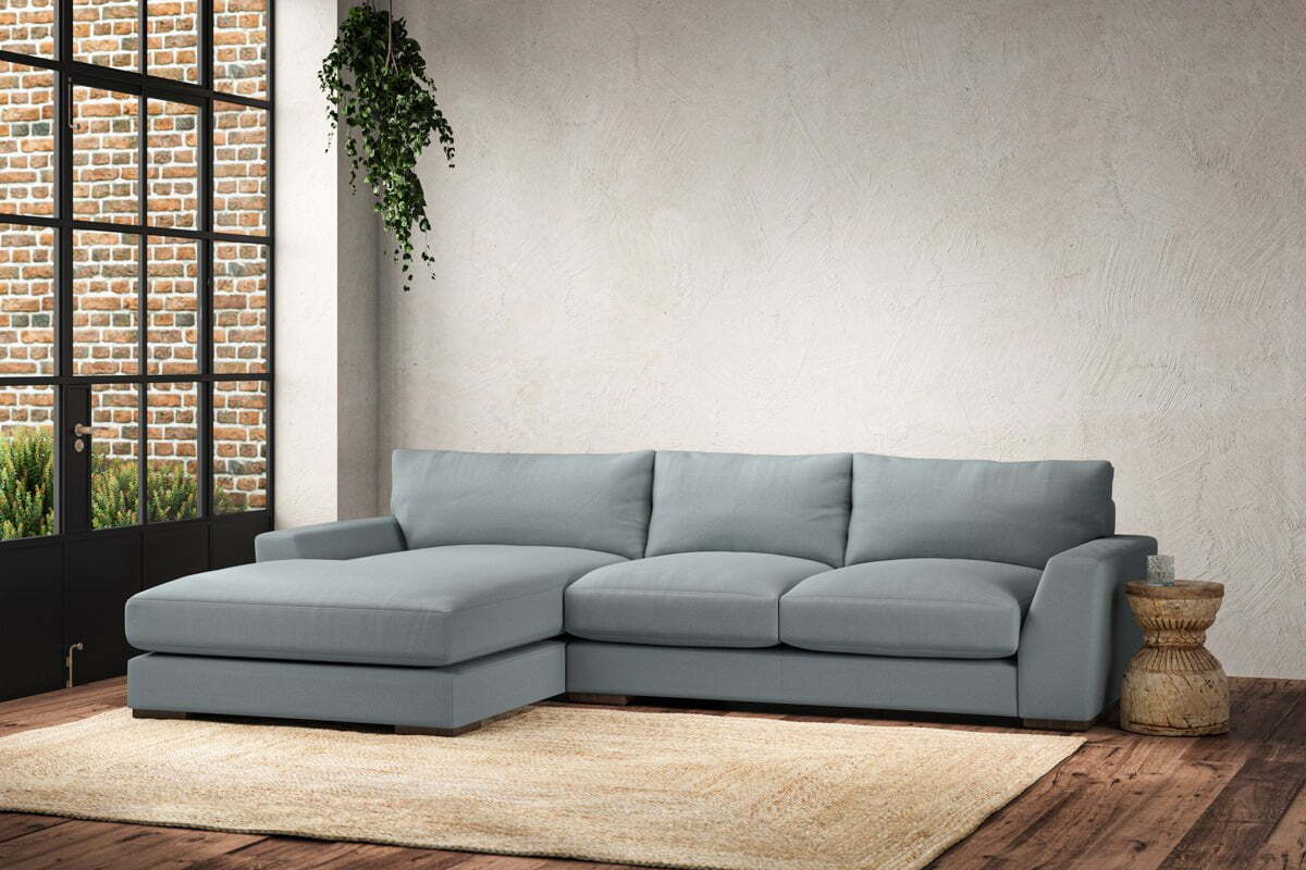 Guddu Medium Left Hand Chaise Sofa - Recycled Cotton Horizon - Image 2