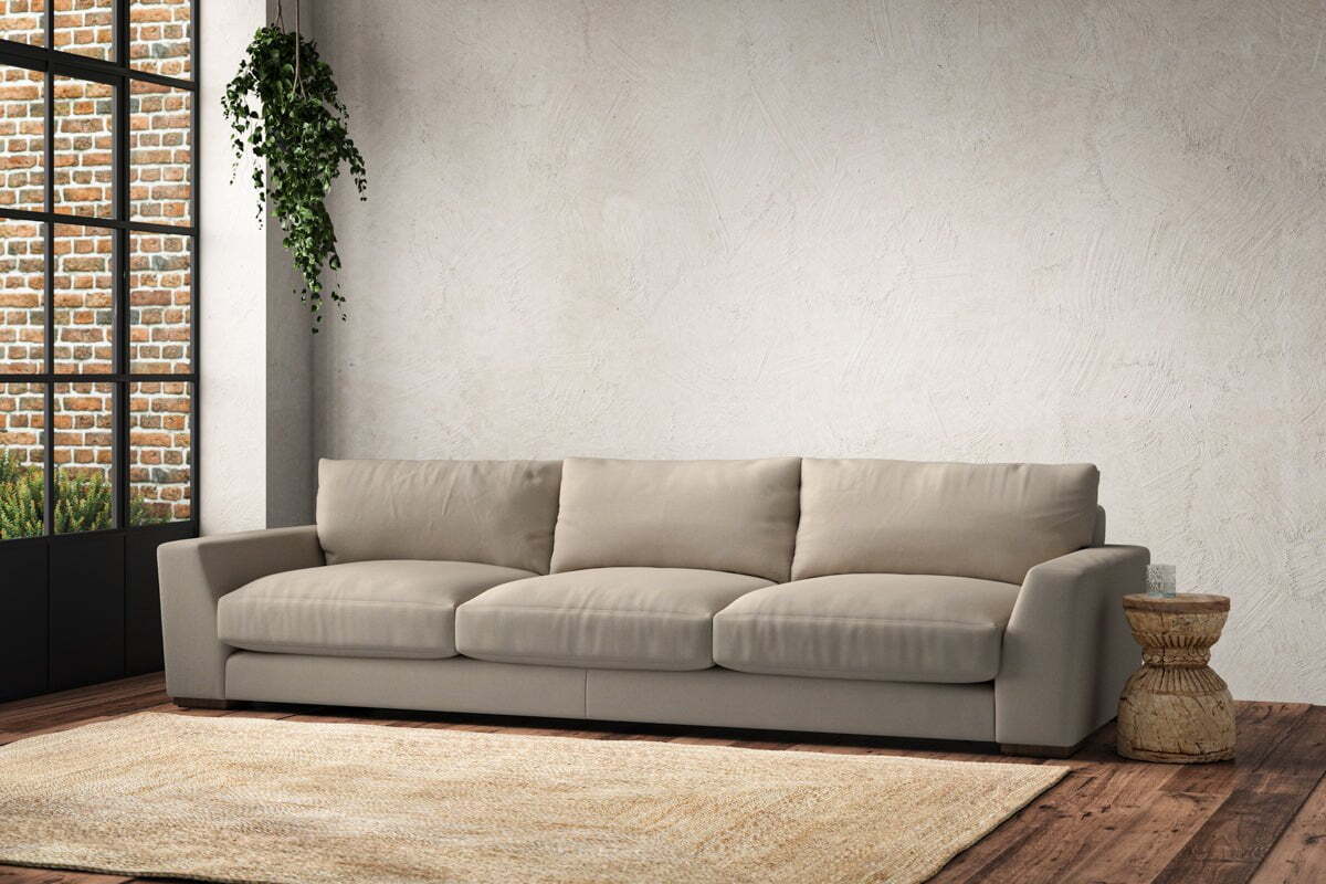 Guddu Super Grand Sofa - Recycled Cotton Stone - Image 2