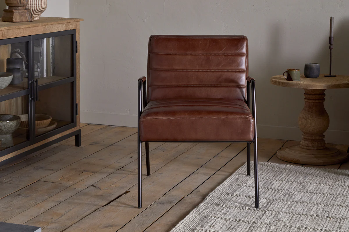 Hadithi Leather Occasional Chair - Chocolate Brown - Image 2