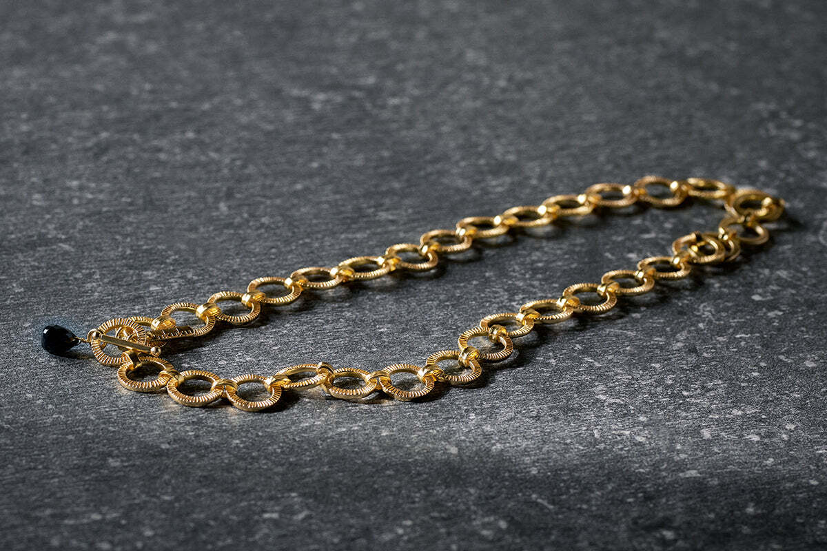 Hara Onyx Necklace - Gold - Image 3