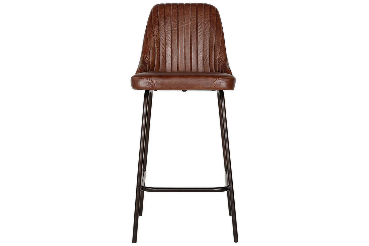 Harsha Leather Counter Chair - Chocolate Brown - Image 9